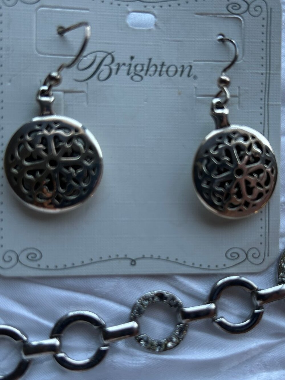 Brighton Ferrara French Wire Earrings JA0070 w/ bracelet & Brighton Tin